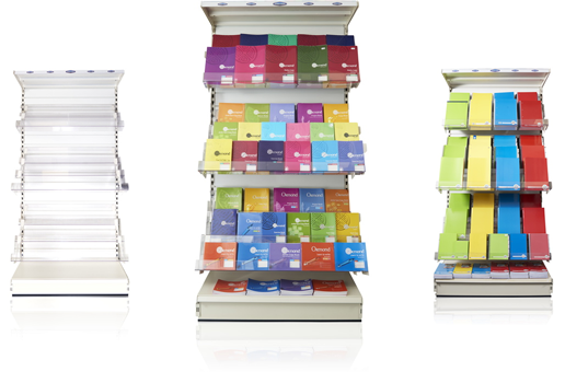 Three examples of shelving.